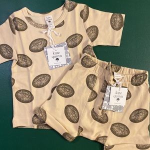 Kate Quinn Vintage Football Boxy Shirt and Button Panda Shorts SET